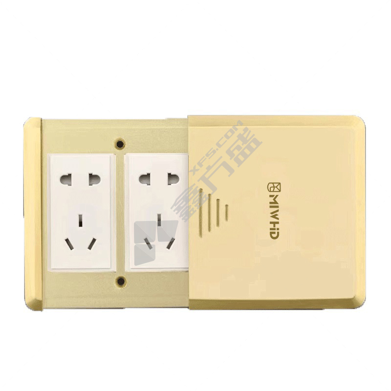 MIWHD 120型平推式双五孔地插 TC-01 金色 10A